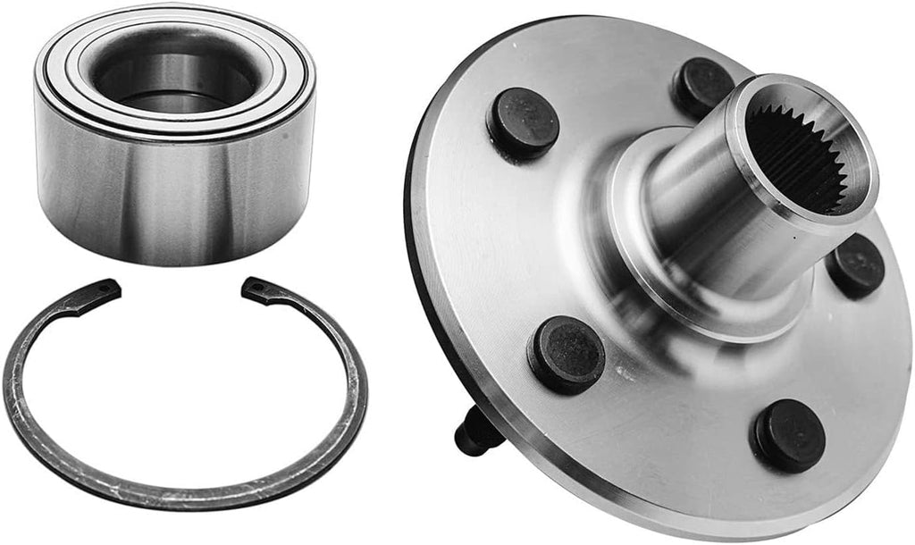 Detroit Axle - Rear Wheel Bearing Hubs Brake Kit for 2002-2005 Ford Explorer Mercury Mountaineer Wheel Bearing & Hubs Assembly Drilled & Slotted Brake Rotors Ceramic Brakes Pads 2003 2004 Replacement