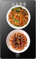 Electric Warming Tray, Food and Plate Warming Tray Hot Plate Keeps Food Hot Electric Food Warmer Plate Tempered Glass Surface for Party Chafing Dish