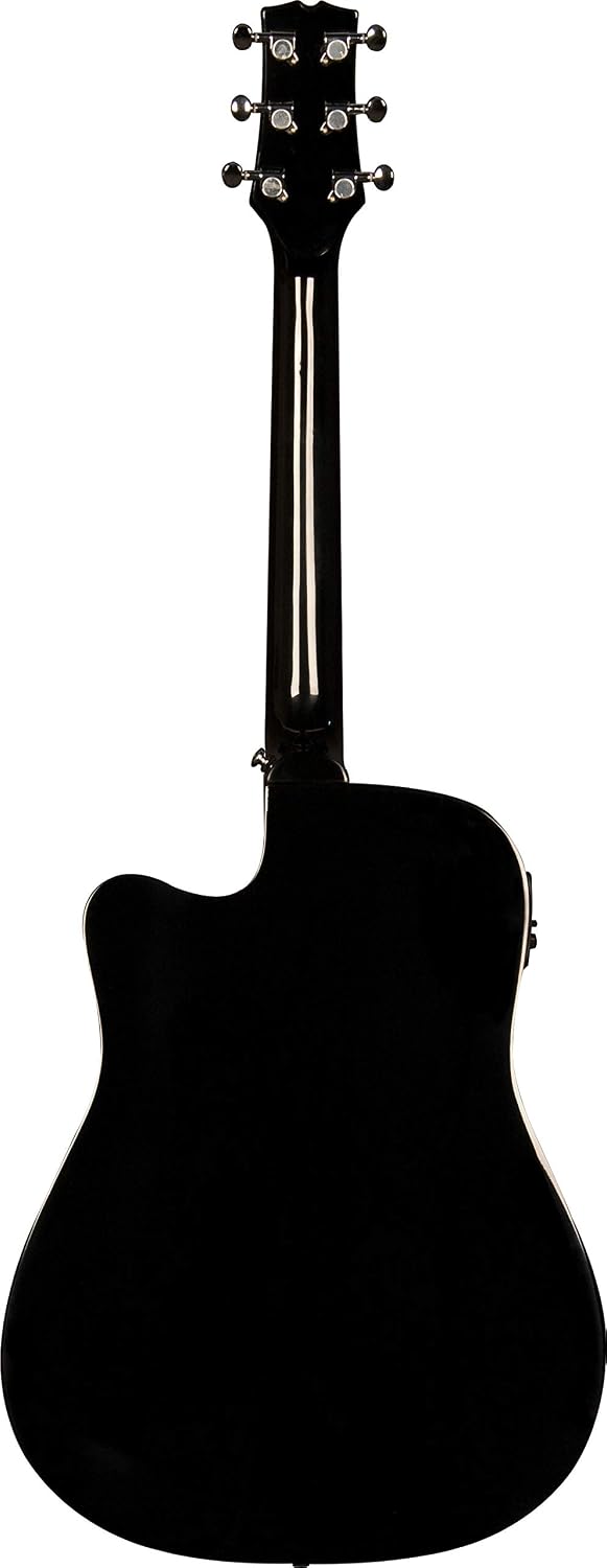 Jasmine JD39CE-BLK J-Series Acoustic-Electric Guitar, Black
