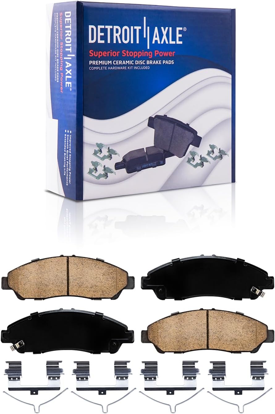 Detroit Axle - Front Brake Kit for 16-22 Honda Pilot 17-25 Ridgeline 17-20 Acura MDX, Disc Brake Rotors Ceramic Brake Pads w/Hardware 2018 2019 2021 2023 2024 Replacement