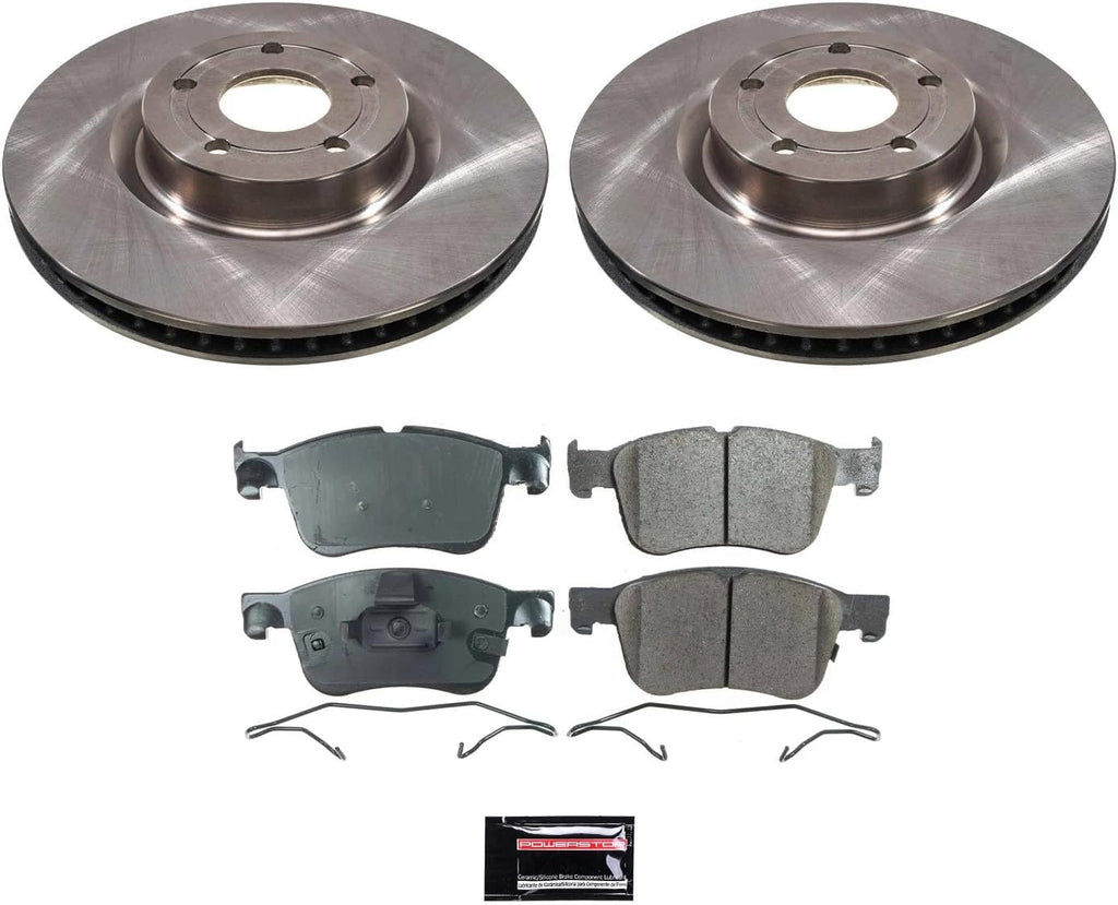 PowerStop Front Brake Kit for Ford Bronco Sport 2021-24 |Escape 2020-24 |Lincoln Corsair 2020-24 - Z17 Ceramic Brake Pads & Disc Rotors Replacement, KOE8643
