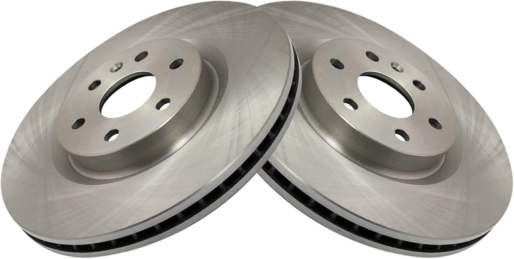 TRQ Front Brake Pad and Rotor Set Ceramic Vented Rotors Compatible with 2010-2016 Cadillac SRX