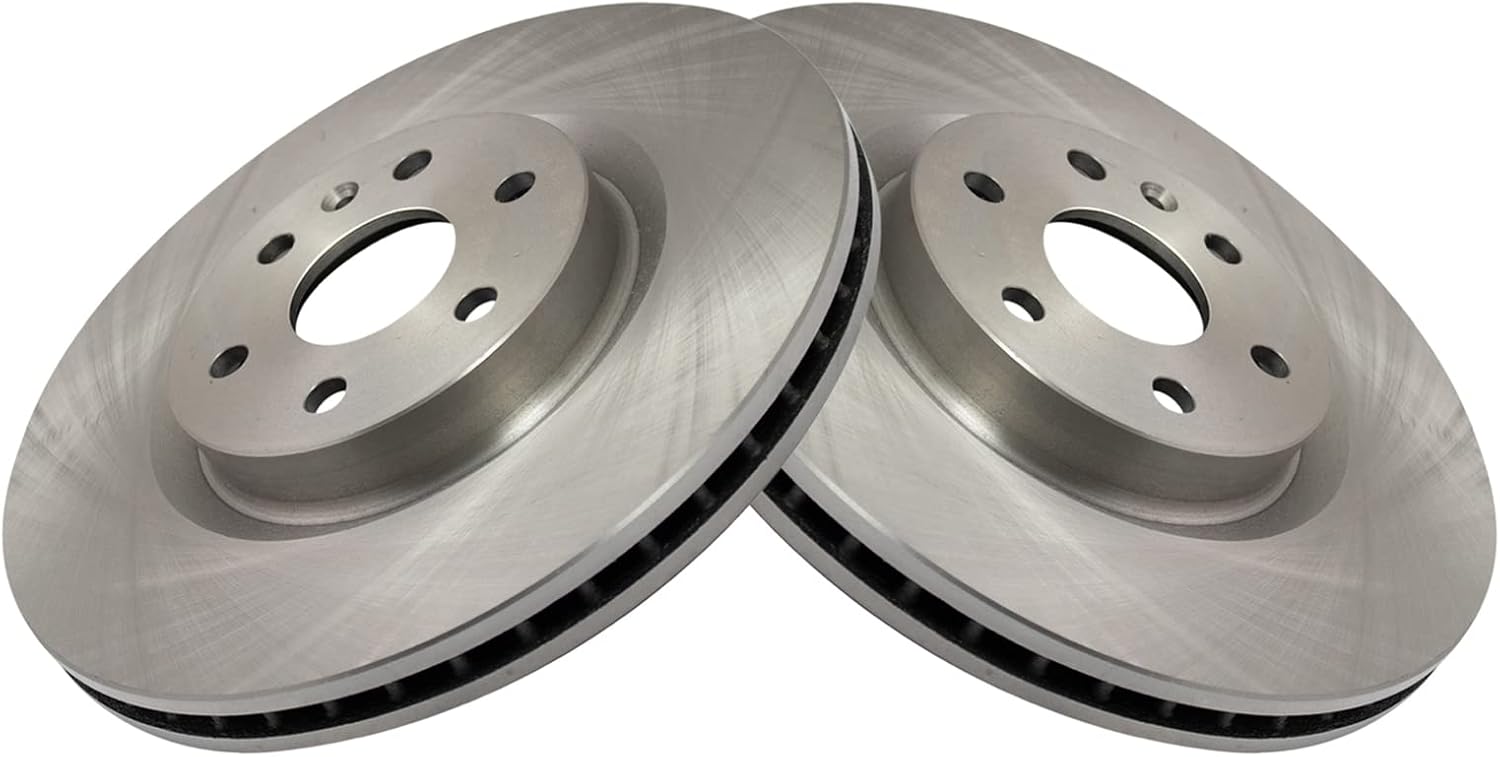 TRQ Front Brake Pad and Rotor Set Ceramic Vented Rotors Compatible with 2010-2016 Cadillac SRX