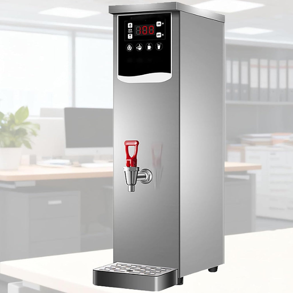 Professional Commercial Electric Hot Water Dispenser, with LCD Touchscreen and Built-in Water Purifier, for Cafe Tea Shop Office Restaurant Hotel Silver