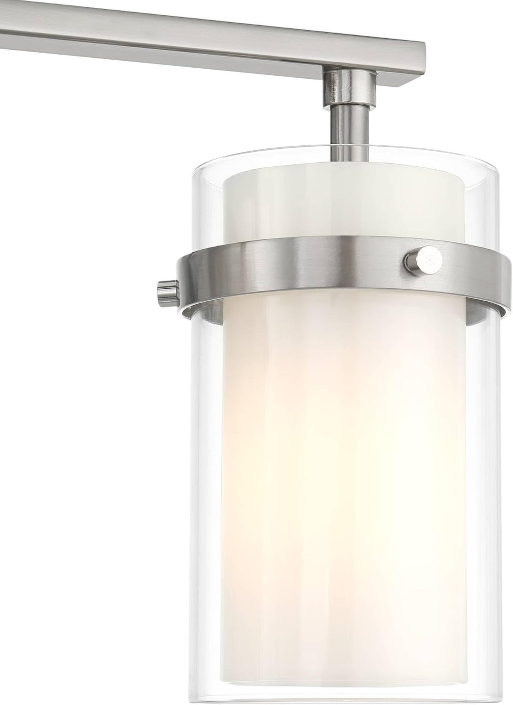 Possini Euro Design Kazran Modern Wall Light Brushed Nickel Slender Hardwire 21 1/4' 3-Light Fixture Frosted White Glass Shade for Bedroom Bathroom Bedside Vanity Living Room Mirror Hallway Dining