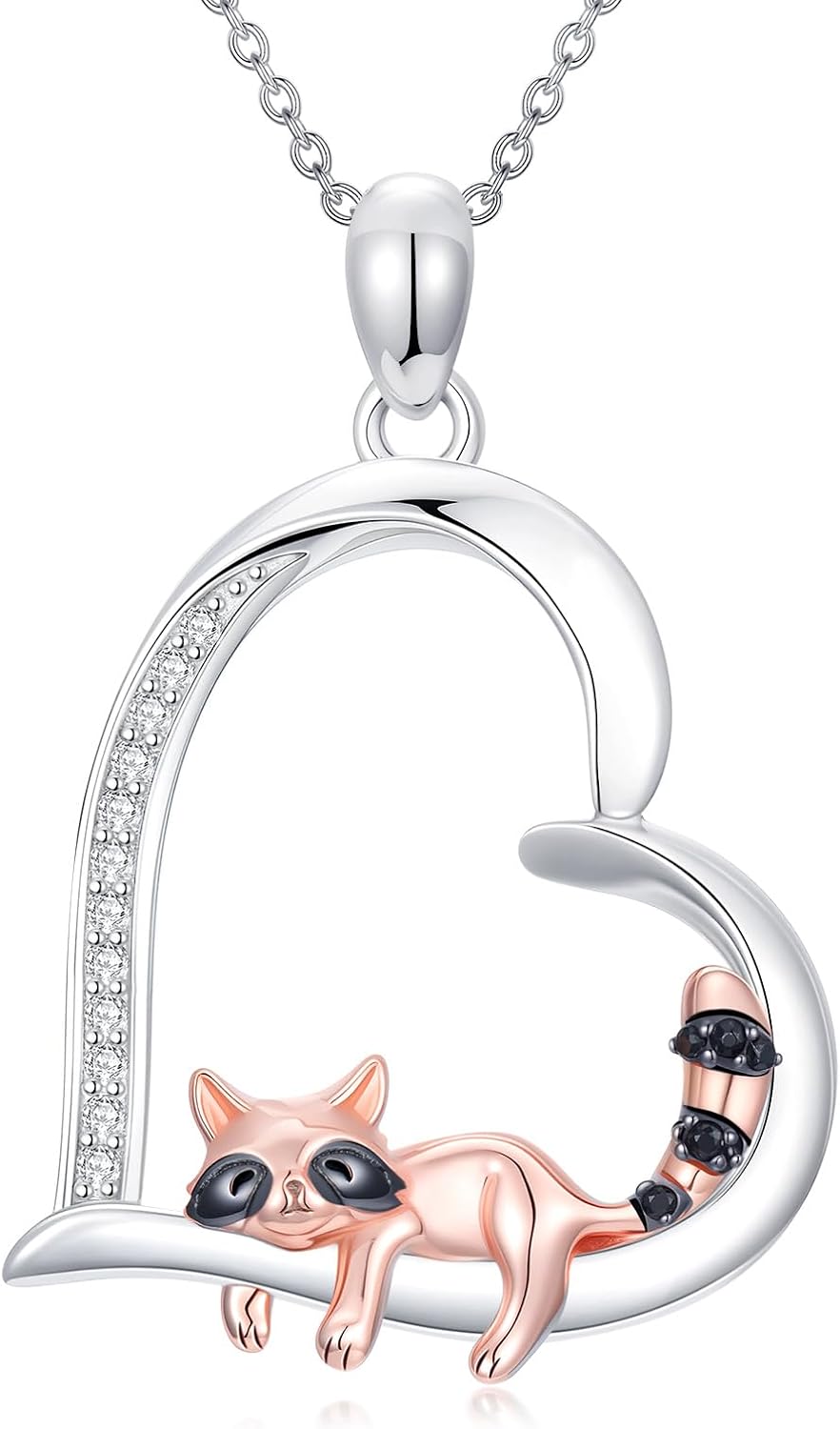 ZBA Natural Diamond Animal Necklaces for Women, 18k Gold Plated 925 Sterling Sliver Fine Jewelry Meaningful Gifts (Color F-G/Clarity I1-I2)