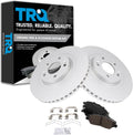 TRQ Front Brake Pad and Rotor Set Ceramic G Coated Vented Rotors Compatible with 2017-2018 Hyundai Santa Fe 2019 Santa Fe XL