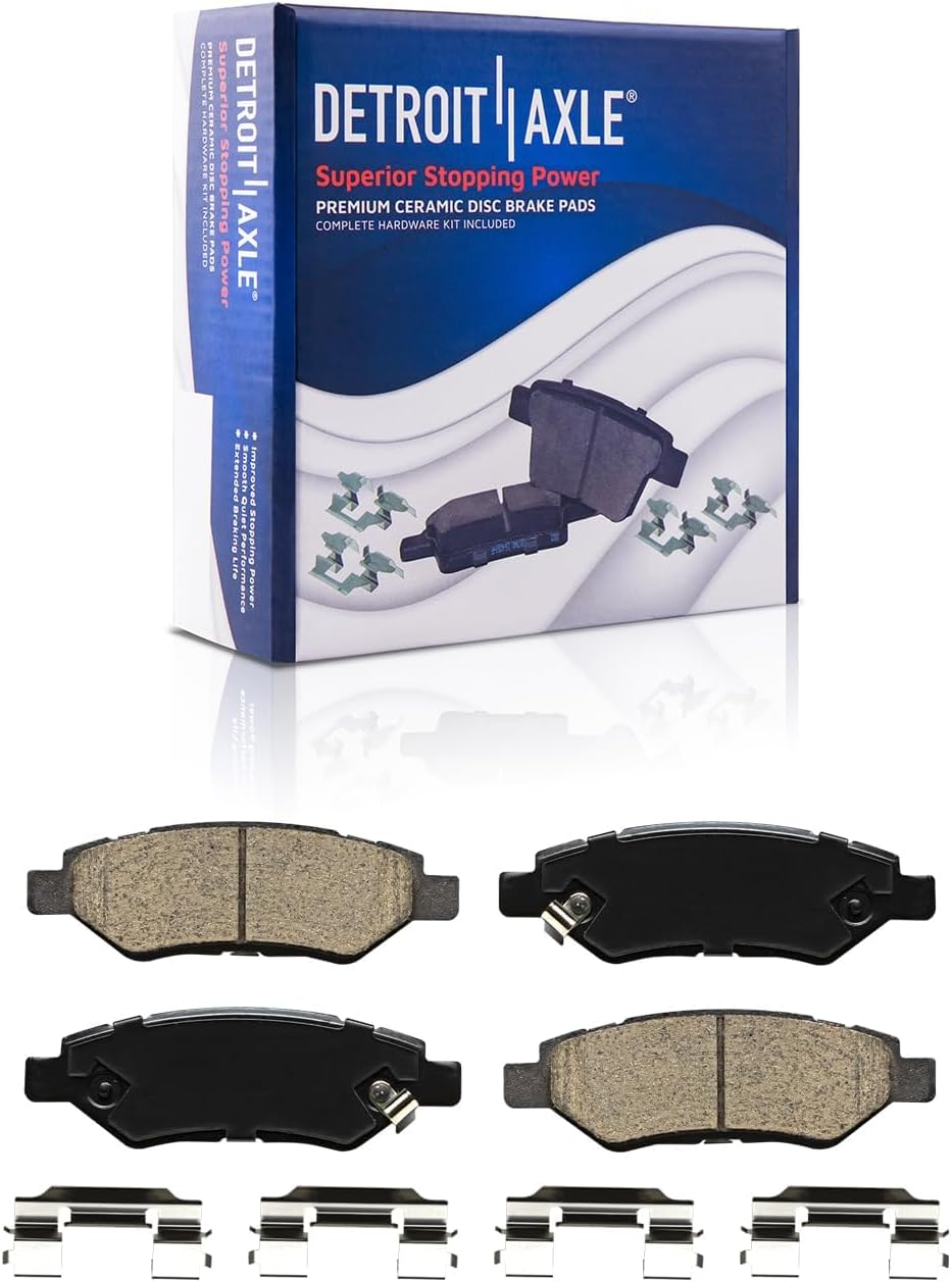 Detroit Axle - Brake Kit for 10-15 Chevy Camaro, Drilled & Slotted Disc Brake Rotors 2010 2011 2012 2013 2014 2015 Ceramic Brakes Pads Replacement: 12.64' inch Front Rotor and 12.40' inch Rear Rotor
