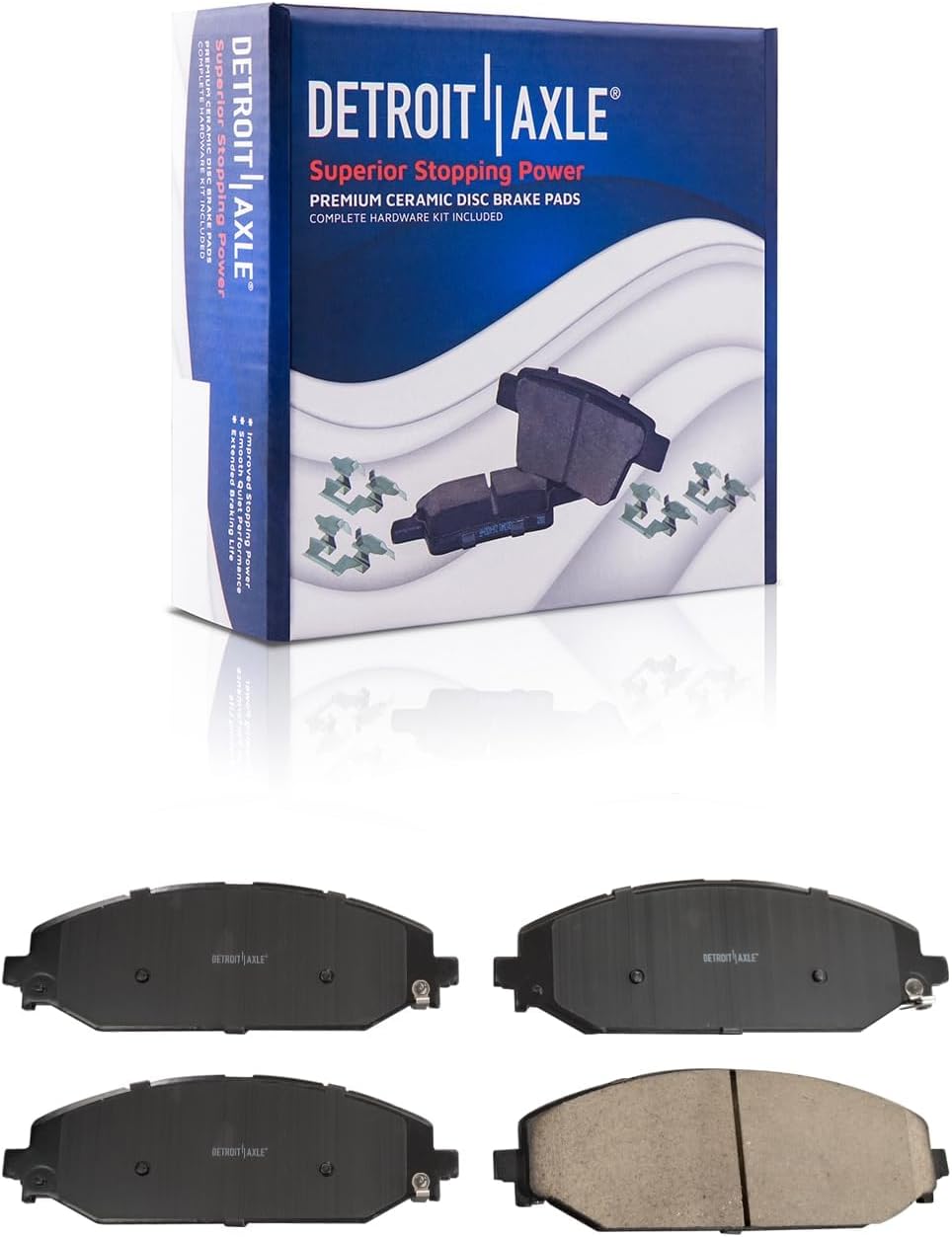 Detroit Axle - Brake Kit for 19-25 Ram 1500 Drilled and Slotted Disc Brake Rotors Ceramic Brakes Pads 2019 2020 2021 2022 2023 2024 2025 Replacement : 14.88' inch Front and 14.76' inch Rear Rotors