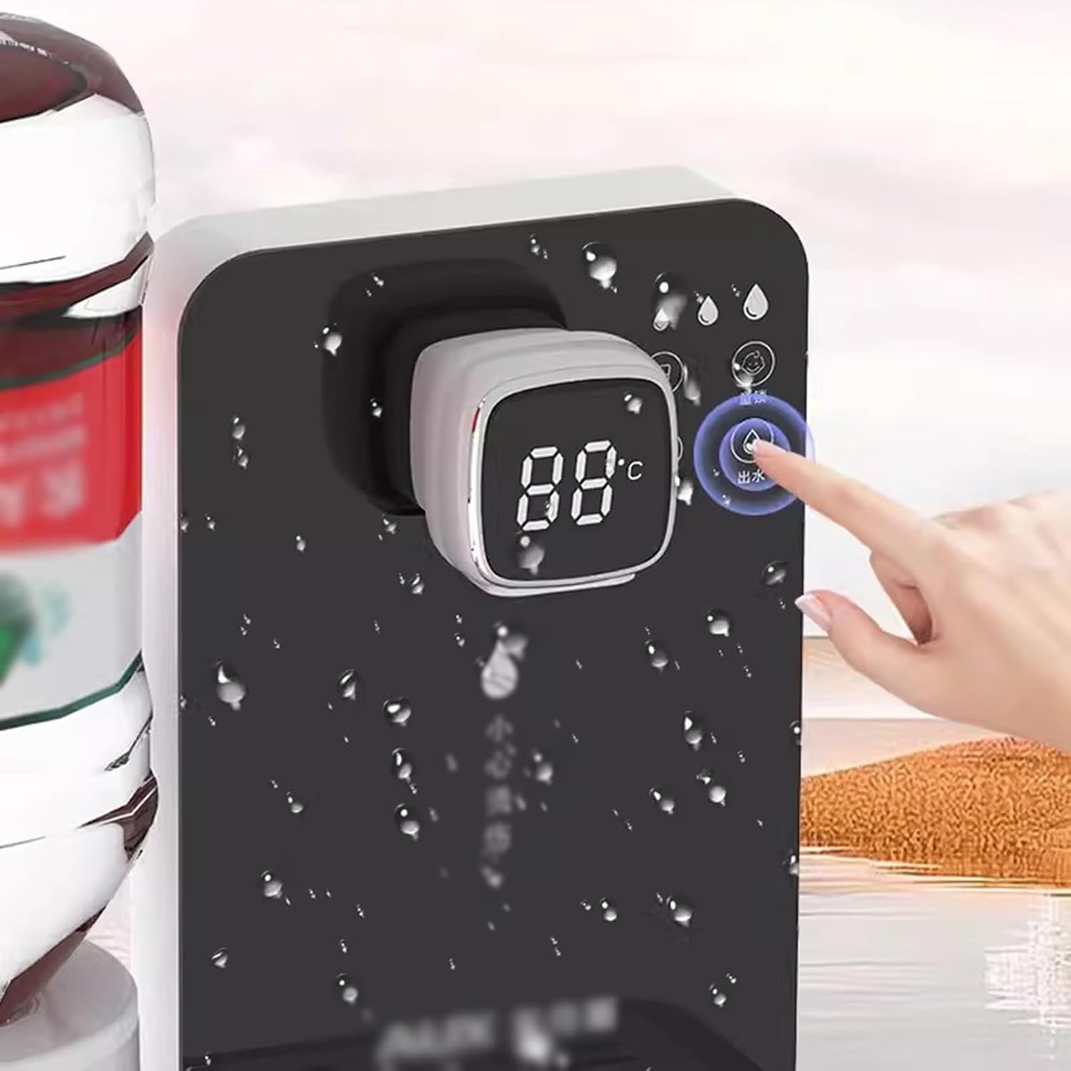 Water Dispenser Instant Hot Water Dispenser Multifunctional Desktop Hot Water Dispenser Adjustable Temperature & Keep Warm Function Mini Drinking Fountain Water Cooler