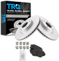TRQ Front Ceramic Brake Pad and Rotor Set Coated Compatible with 2006-2015 Mazda MX-5 Miata