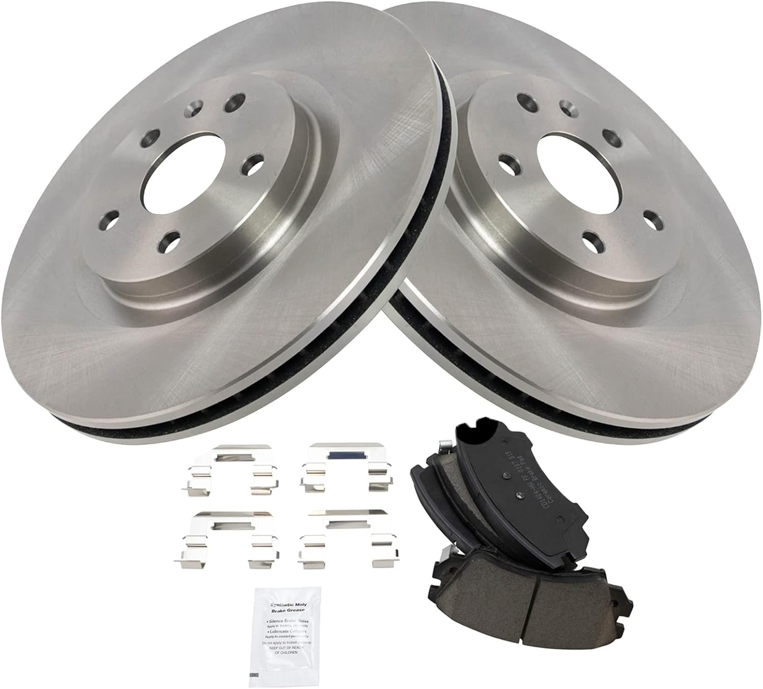 TRQ Front Brake Pad and Rotor Set Ceramic Vented Rotors Compatible with 2011-2017 Chevrolet Caprice