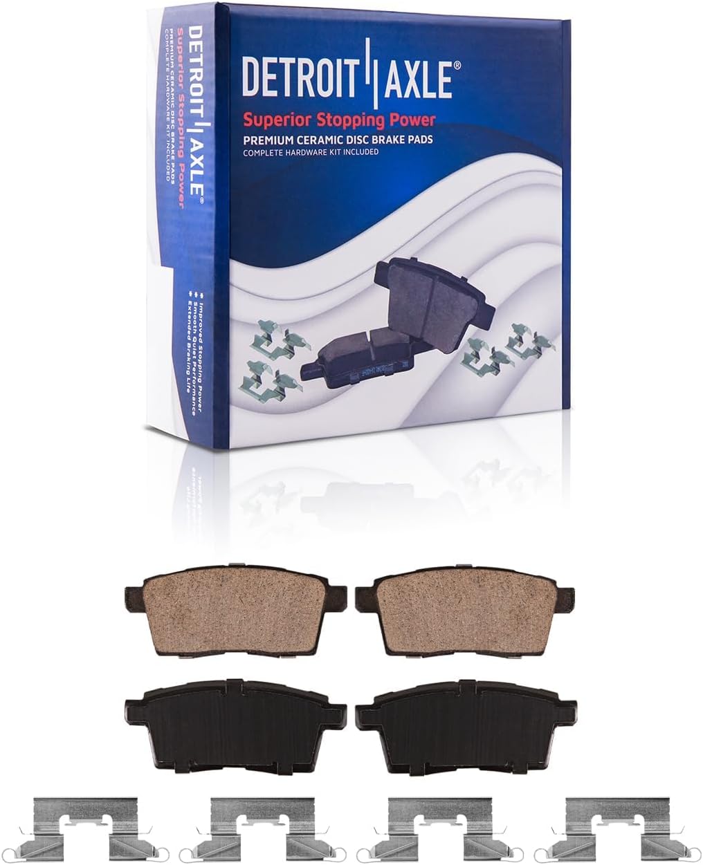 Detroit Axle - Brake Kit for 07-15 Mazda CX-9 Drilled Slotted Brake Rotors Ceramic Brakes Pads 2007 2008 2009 2010 2011 2012 2013 2014 2015 Replacement : 12.60' inch Front and 12.79' inch Rear Rotor