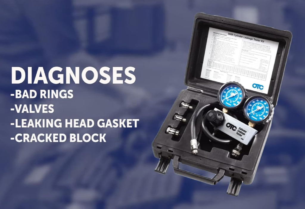 OTC 5609 Cylinder Leakage Tester Kit - Quickly Diagnose Internal Engine Problems like Bad Rings, Valves, and Leaking Head Gaskets