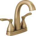 Delta Faucet Stryke Centerset Bathroom Faucet, Gold Centerset Bathroom Faucet, Delta Bathroom Sink Faucet, Metal Drain Assembly, Lumicoat Champagne Bronze 25775-CZ-PR-MPU-DST