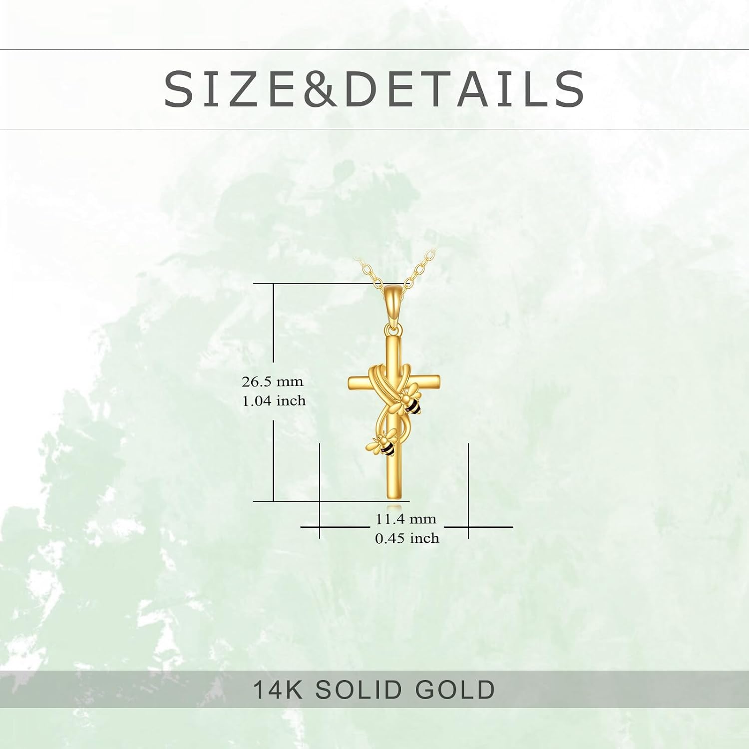 KECHO 14k Real Gold Cross Jewelry Gifts for Mother Grandma Sister Cross Pendant Necklace for Women