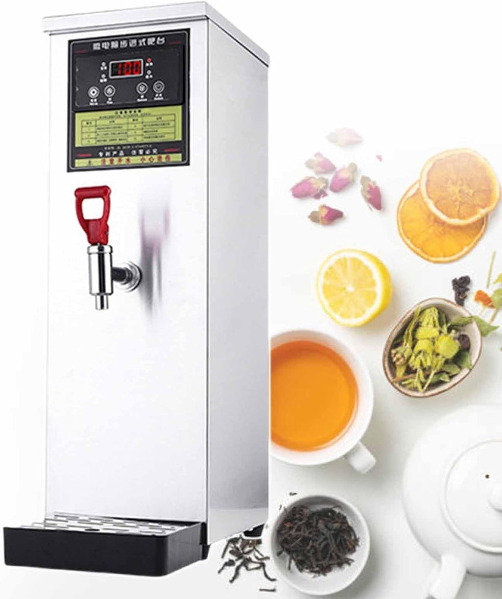 Auto Hot Water Boiler, Commercial Hot Water Dispenser, Stepping Type Boiling Water Machine, LCD Temperature Display, with Drip Tray, for Brewing Coffee, Hot Cocoa, Milk Tea,Silver