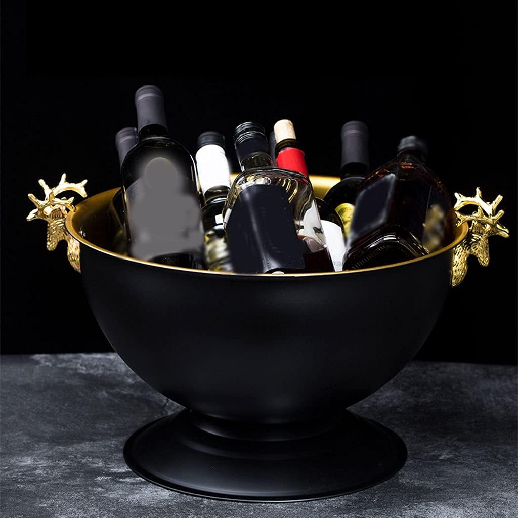 Ice Buckets Large Capacity Ice Bucket Stainless Steel Restaurant Champagne Basin Indoor Outdoor Beverage Ice Bucket Party Bar Wine Basin Insulated Ice Bucket