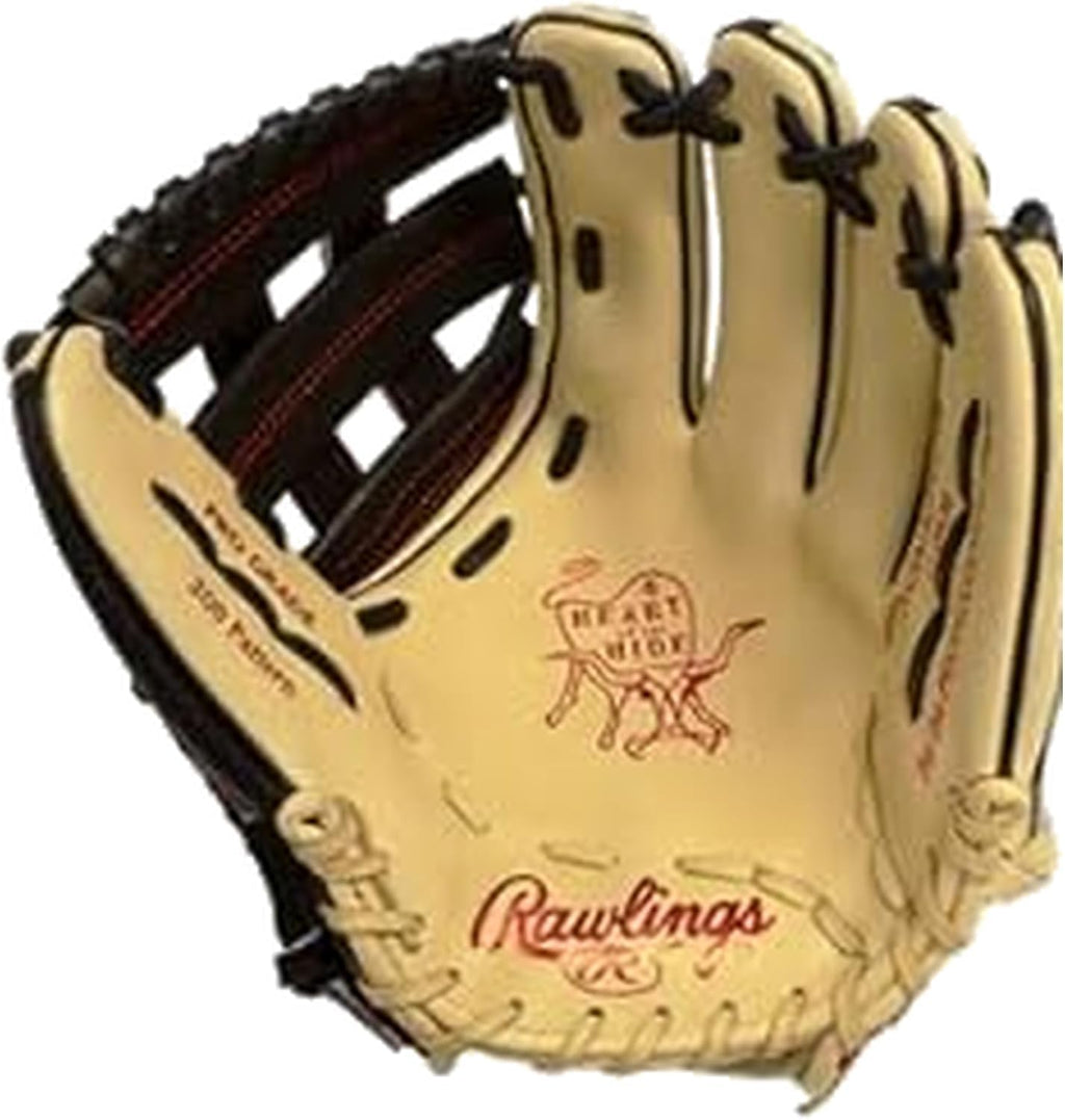 Rawlings Heart of the Hide 'Swaggy O' Baseball Glove – 12', 12.25', First Base Mitt & Catcher's Mitt – RHT & LHT – Pro Leather, Blonde/Black/Red Design