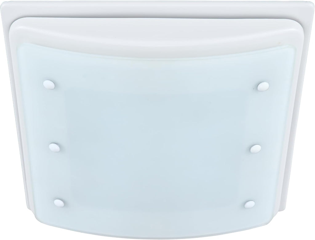Good Housekeeping (90069) Buckingham 100 CFM 2.0 Sones Decorative Bathroom Ventilation Exhaust Fan with Light & Night-Light in Matte White