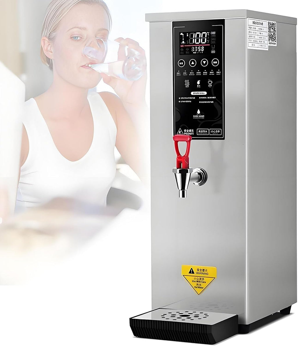 Commercial Hot Water Dispenser Electric Water Boiler Countertop 8L Black Large Capacity Electric Water Pot, Stainless Steel Hot Water Machine for Restaurant, Hotel, Office Silver