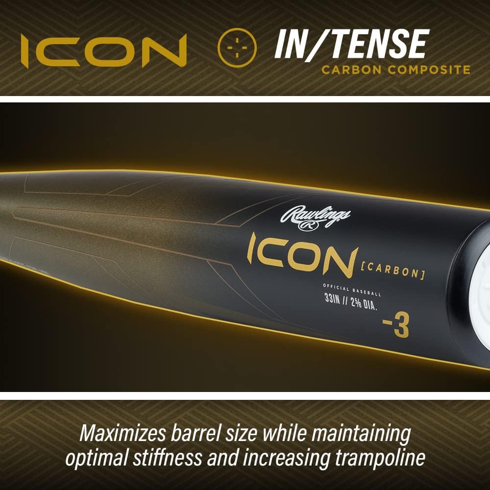 Rawlings | ICON Baseball Bat | BBBCOR | -3 Drop | 2 Pc. Composite