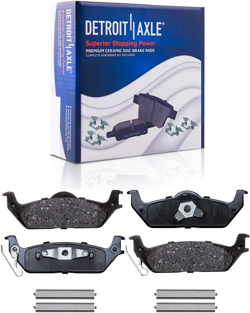 Detroit Axle - Brake Kit for 4WD Ford F-150 Lincoln Mark LT Drilled & Slotted Brake Rotors Ceramic Brakes Pads Brake Calipers 2005 2006 2007 2008: 12.99' inch Front and 13.70' inch Rear Rotors