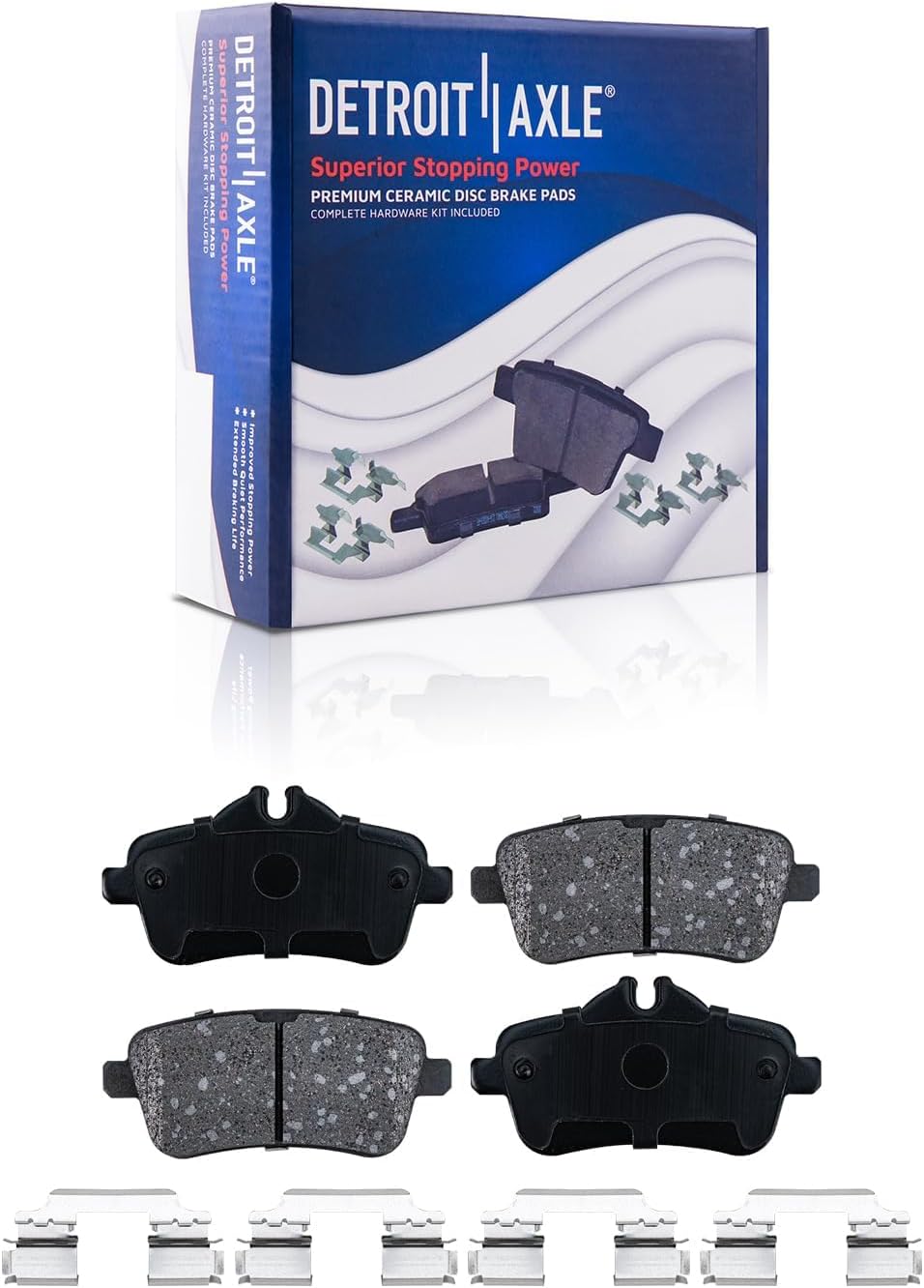 Detroit Axle - Brake Kit for Mercedes-Benz ML250 ML350 ML400 GLE350 GLE400 GLE300d, Disc Brake Rotors Ceramic Brakes Pads Replacement : 13.78' inch Front and 12.99' inch Rear Rotor