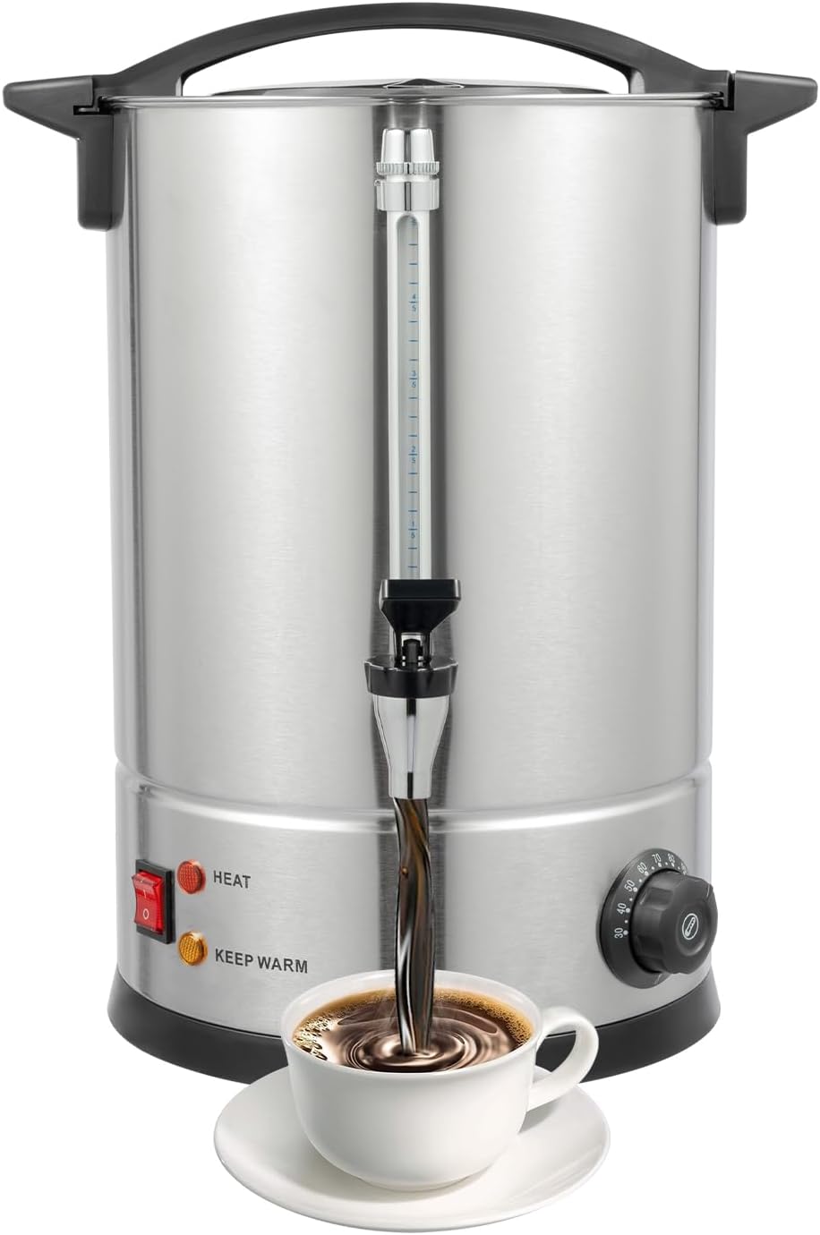 12L WantJoin Electric Heating Beverage Dispenser, 1500W Hot Drink Dispenser 304 Stainless Steel Interior Insulated Beverage Heaters Cold & Hot Water Dispenser with Spigot for Coffee Tea Milk