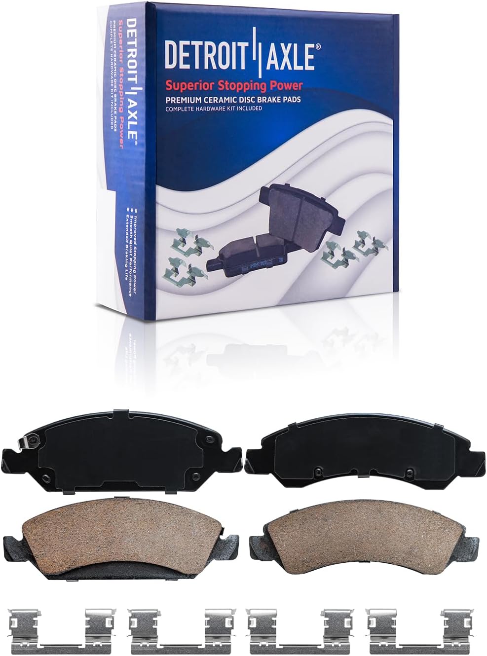 Detroit Axle - Front Brake Kit for Chevrolet GMC Silverado Sierra 1500 Tahoe Yukon Escalade Drilled & Slotted Disc Brake Rotors Ceramic Brake Pads Lug Nuts w/key Replacement : 12.99' inch Rotor