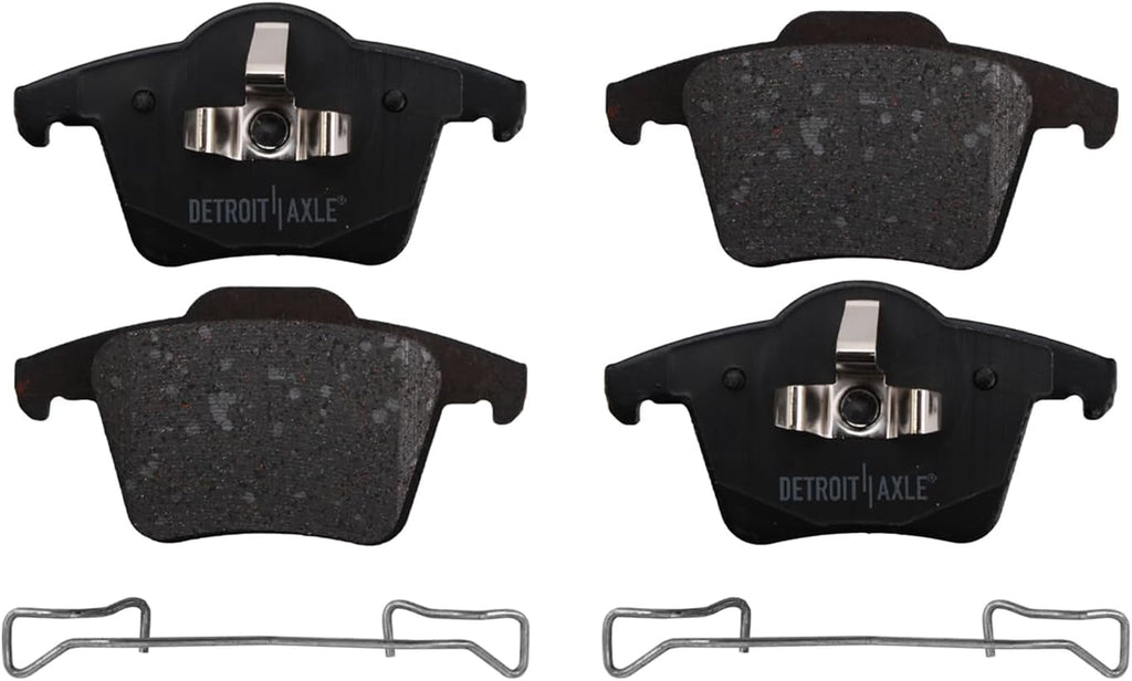 Detroit Axle - 8pc Brake Kit for 2010-2014 Volvo XC90, Disc Brakes Rotors Ceramic Brake Pads with Hardware 2011 2012 2013 Replacement : 12.91' inch Front and 12.16' inch Rear Rotor
