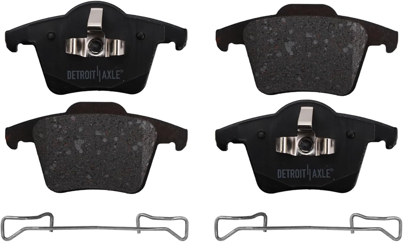 Detroit Axle - 8pc Brake Kit for 2010-2014 Volvo XC90, Disc Brakes Rotors Ceramic Brake Pads with Hardware 2011 2012 2013 Replacement : 12.91' inch Front and 12.16' inch Rear Rotor