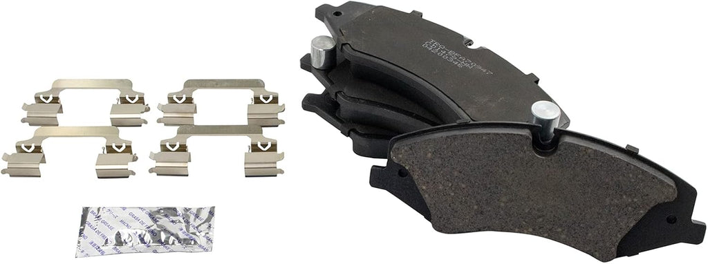 TRQ Front Brake Pad and Rotor Set Ceramic Vented Rotors Compatible with 2017 Land Rover Discovery 2010-2016 LR4 2014-2017 Range Rover 2011-2017 Range Sport