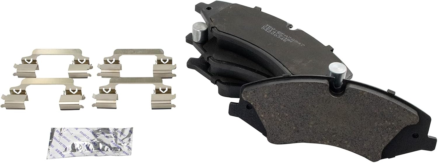 TRQ Front Brake Pad and Rotor Set Ceramic Vented Rotors Compatible with 2017 Land Rover Discovery 2010-2016 LR4 2014-2017 Range Rover 2011-2017 Range Sport