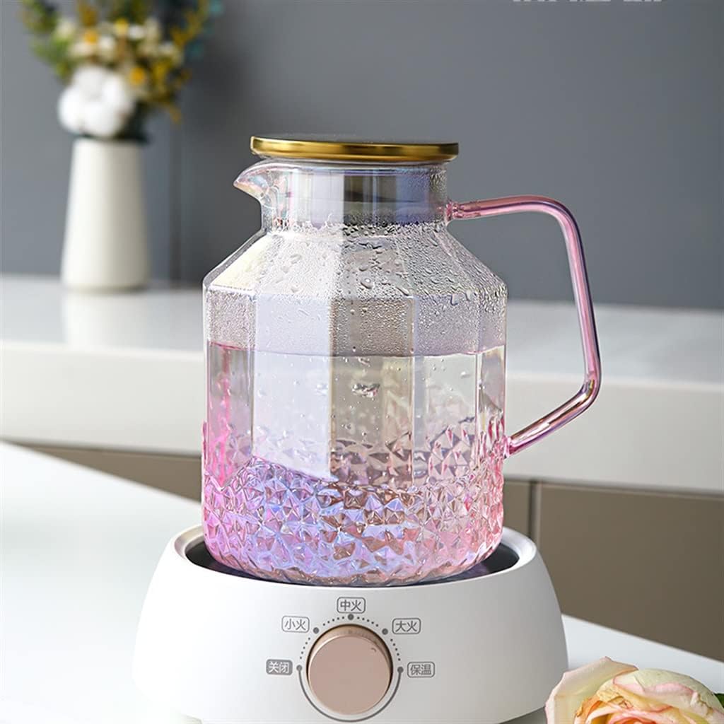 Symphony Pink Cold Kettle Household High Borosilicate Glass High Temperature Hot and Cold Kettle Water Cup Set