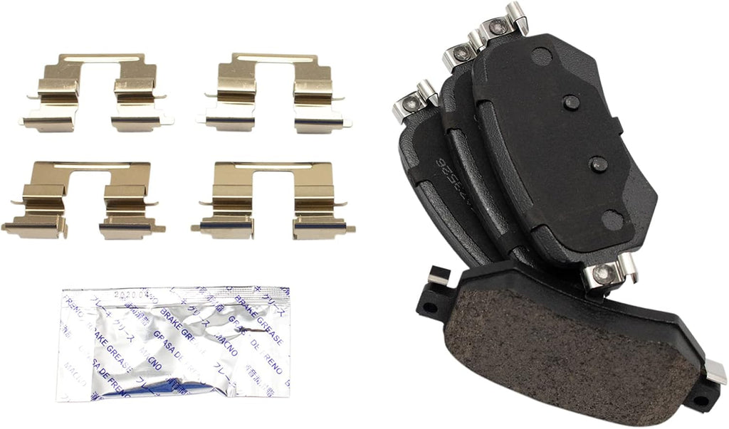 TRQ Front and Rear Brake Pad and Rotor Set Ceramic Vented Solid Rotors Compatible with 2016-2018 Mazda 6