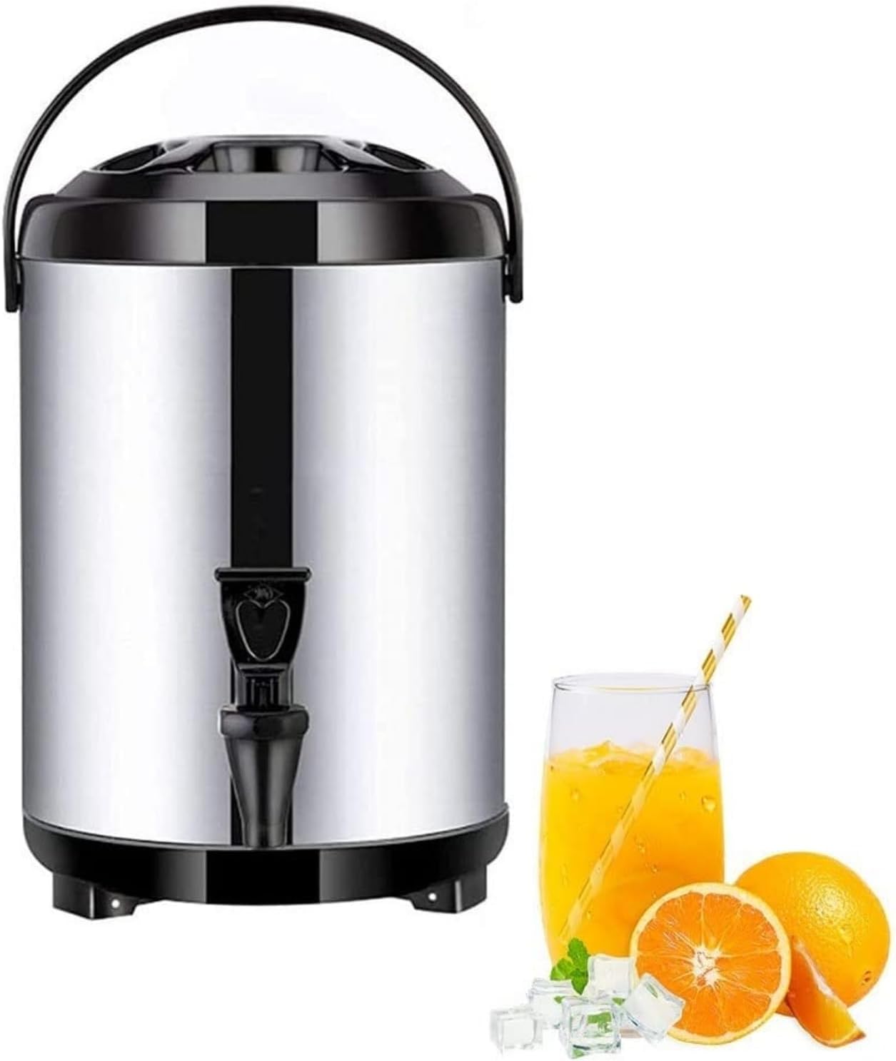 Hot Water Dispenser with Faucet,Stainless Steel Catering Urn, Thermostat Water Boiler 6L/8L/10L/12L, Commercial Coffee Urn Insulated Barrel, Insulated for 10-12 Hour(12L)