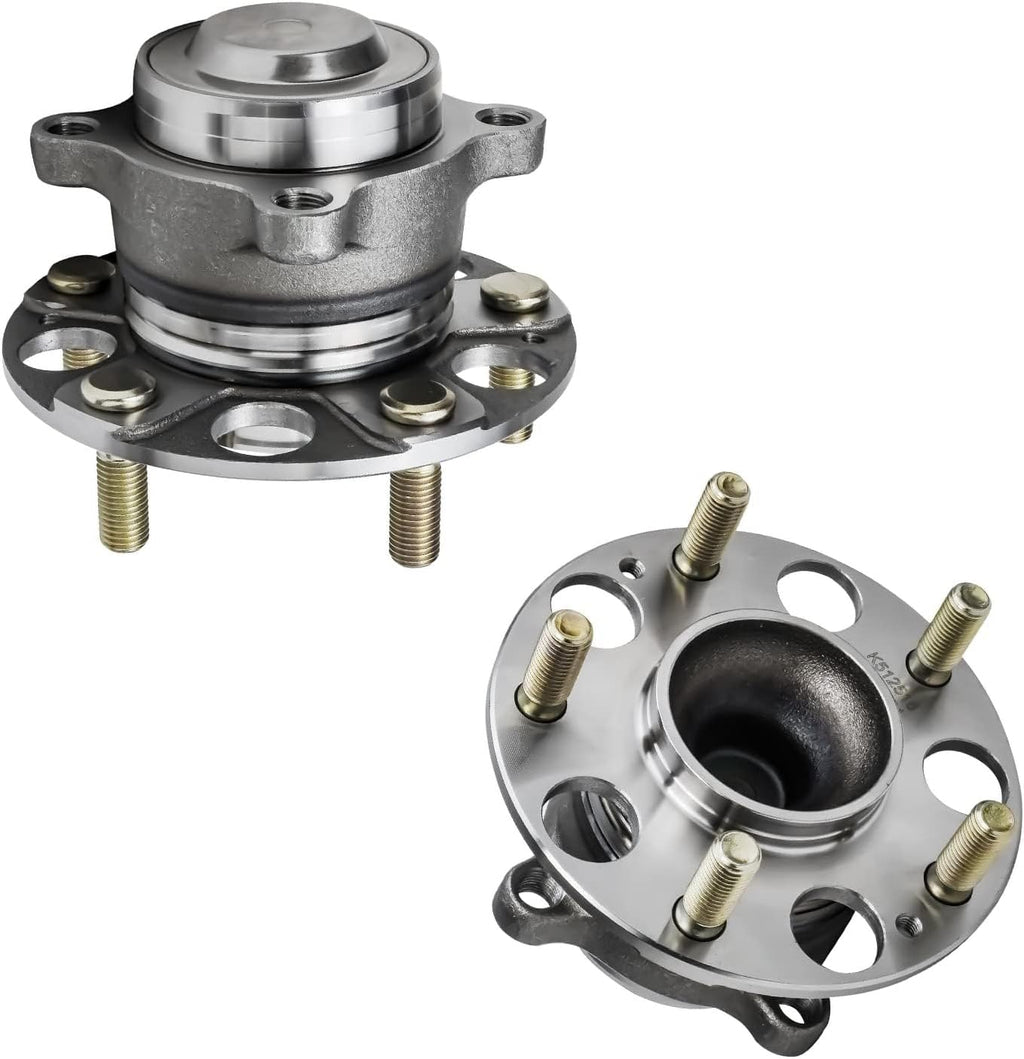 Detroit Axle - Rear Brake Kit for 2014-2017 Honda Accord, Drilled and Slotted Disc Brake Rotors Ceramic Brake Pads Wheel Bearing and Hubs 2015 2016 Replacement : 11.10' inch Rear Rotor