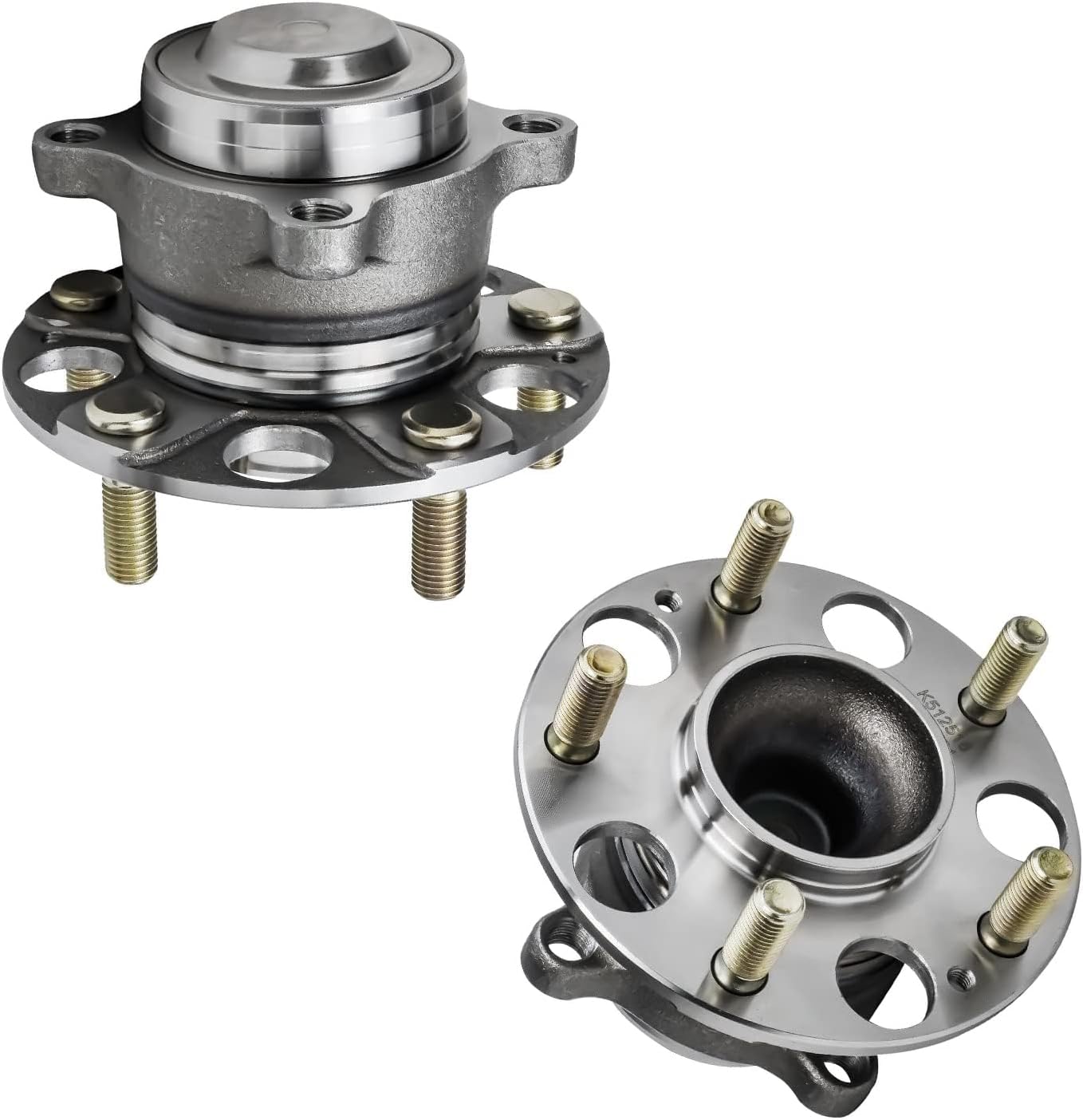Detroit Axle - Rear Brake Kit for 2014-2017 Honda Accord, Drilled and Slotted Disc Brake Rotors Ceramic Brake Pads Wheel Bearing and Hubs 2015 2016 Replacement : 11.10' inch Rear Rotor