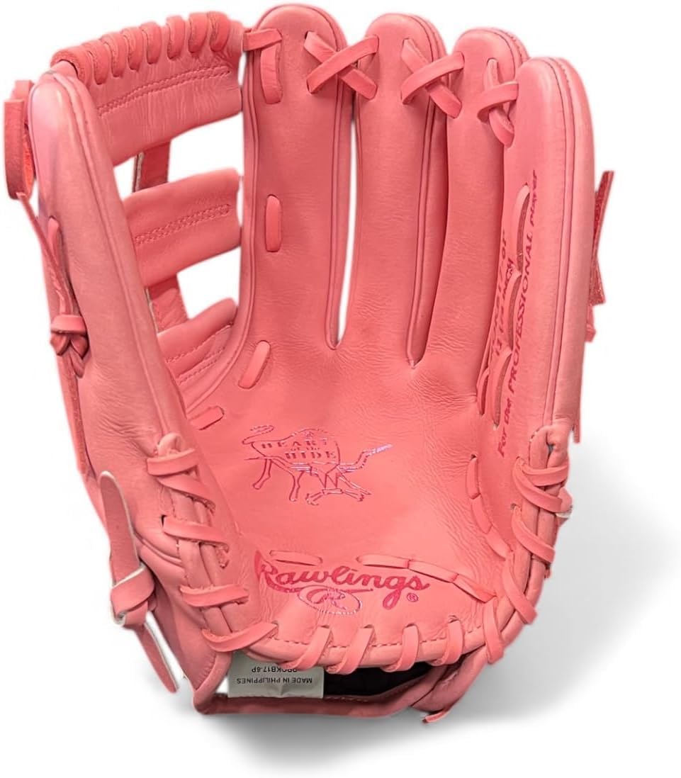 Rawlings Heart of the Hide Mother's Day Pink Baseball Glove – 11.75', 12.25', 1B Mitt, Catcher's Mitt – RHT & LHT – Premium HOH Pro Leather Limited Edition