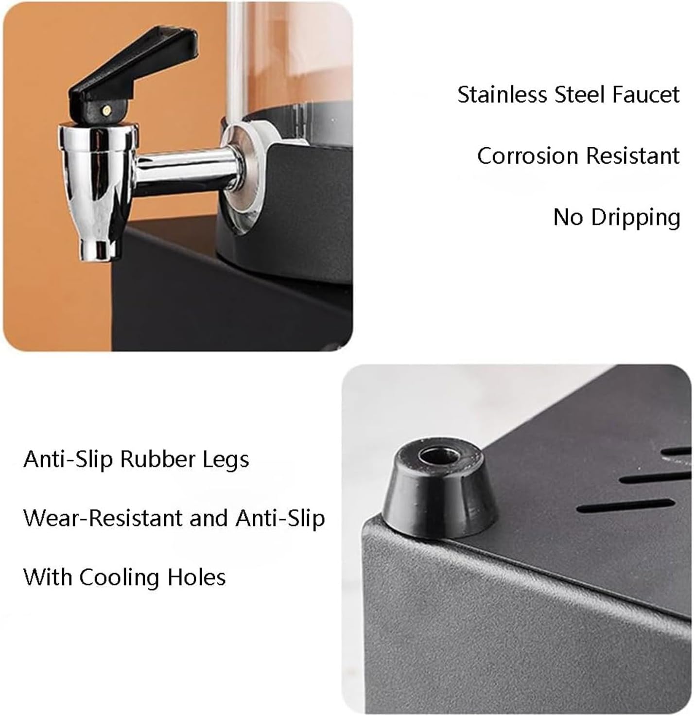 Commercial Heating Juice Dispenser, 7LX2 Electric Hot Water Insulation Bucket with 30-85℃ Temperature Adjustment, Stainless Steel Beverage Machine for Coffee, Milk, Wine,