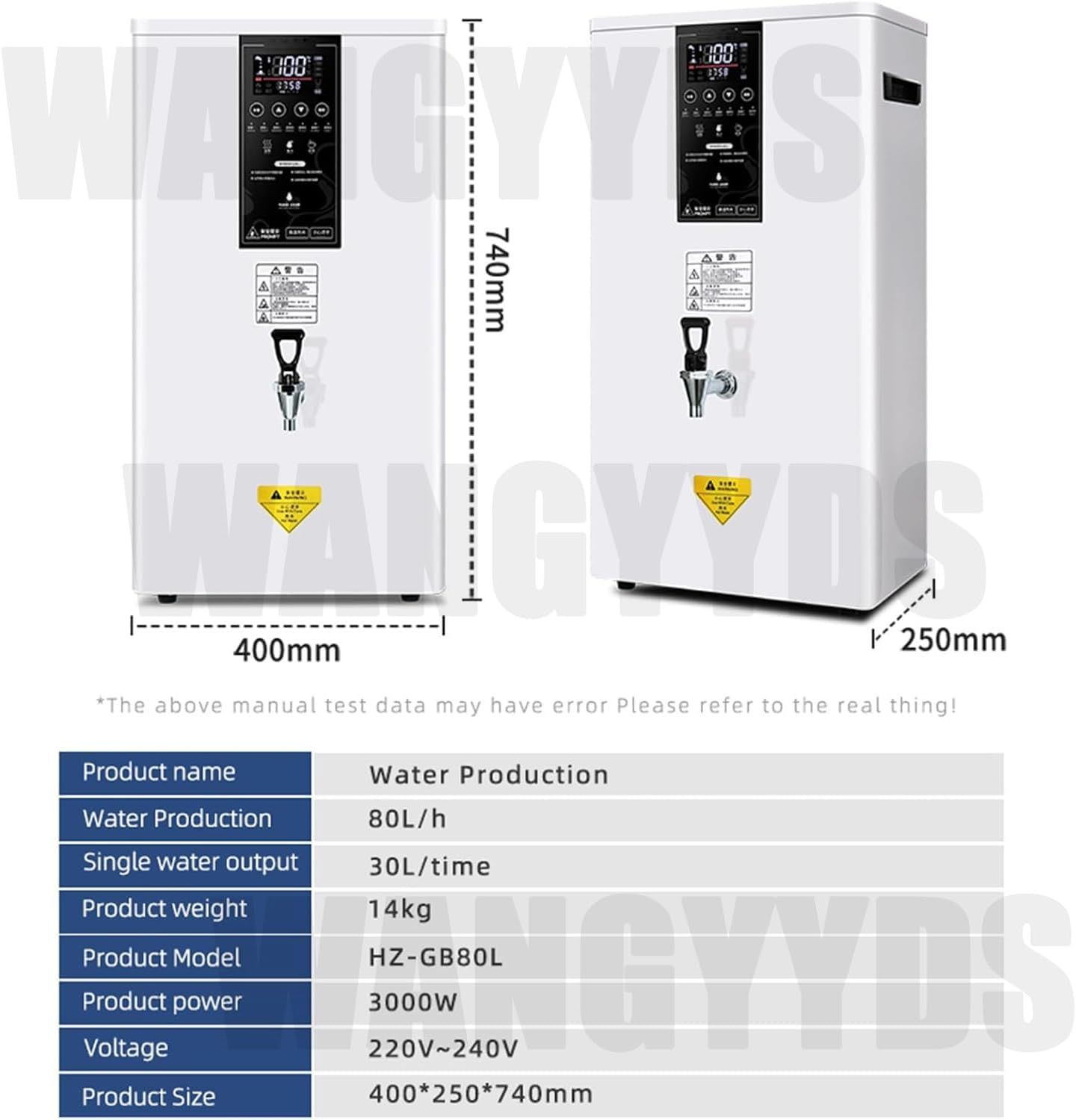 Wall Mounted Hot Drinks Machine Eletric Commercial Hot Water Dispensers Countertop with Filter Automatic 3000W Rapid Heating Stainless Steel Water Dispenser for Restaurant, Home, Office,Black-60L