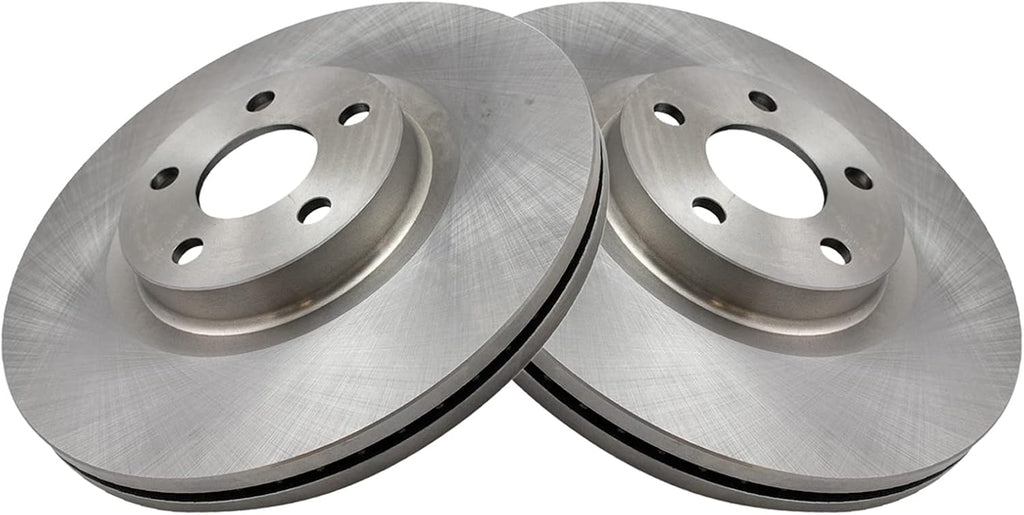 TRQ Front Brake Pad and Rotor Set Ceramic Vented Rotors Compatible with 2017-2018 Lincoln MKZ