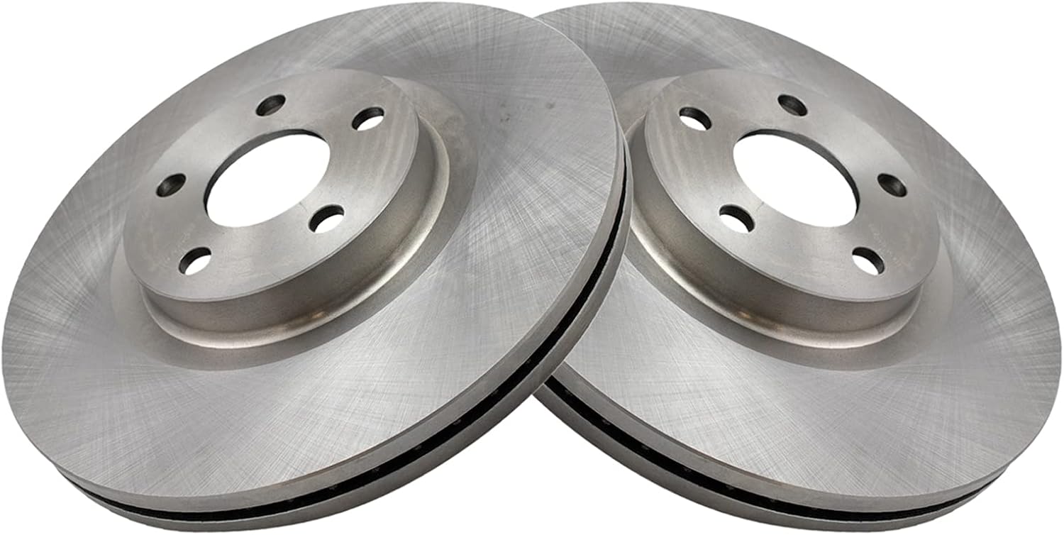 TRQ Front Brake Pad and Rotor Set Ceramic Vented Rotors Compatible with 2017-2018 Lincoln MKZ