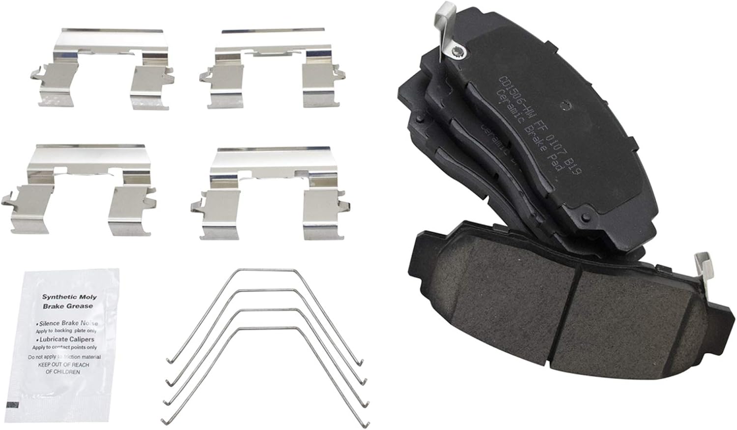 TRQ Front Ceramic Brake Pad and Rotor Set Coated Compatible with 2011-2014 Acura TSX, 2011-2012 Honda Accord EX 4 Door Sedan, 2011-2012 Honda Accord EX 2 Door Coupe