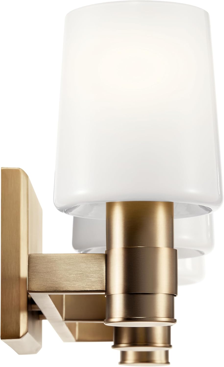 Kichler Adani 3-Light Vanity Light Fixture, Modern Bathroom Vanity Lighting with Opal Glass in Champagne Bronze for Bathroom or Powder Room Wall Mount (8.25' x 24'), 55176CPZ
