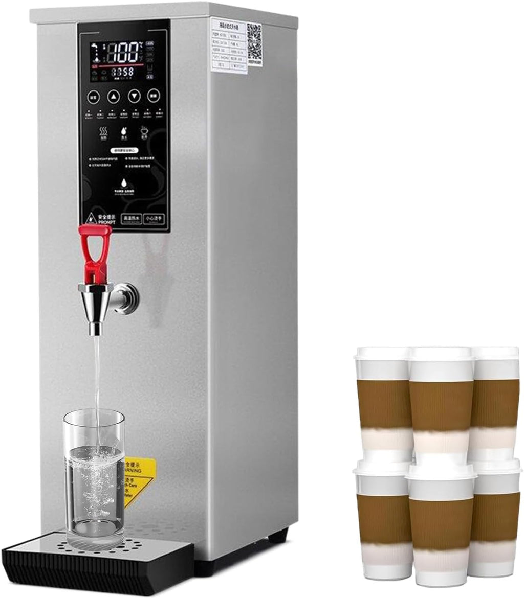 3000W Hot Water Dispenser Electric, Step-Heating Boiling Water Machine, 60 L/H Water Boiler for Hot Drinks, with Drip Tray & LCD Touch Screen,Silver