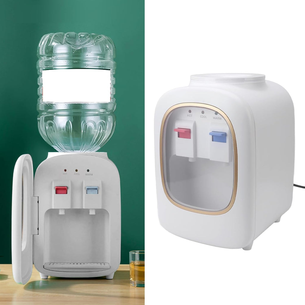 Hot Cold Water Dispenser, Professional Low Noise Dual Use Efficient Small Countertop Water Dispenser for Home and Office, with Food Grade Stainless Steel Liner Heating,