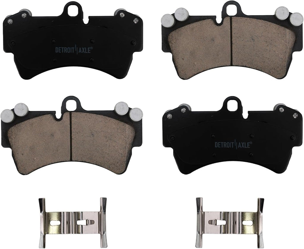 Detroit Axle - Brake Kit for Audi Q7 VW Touareg Cayenne Drilled & Slotted Brake Rotors and Ceramic Brakes Pads Replacement: 13.78' inch Front & 12.99' inch Rear Rotors