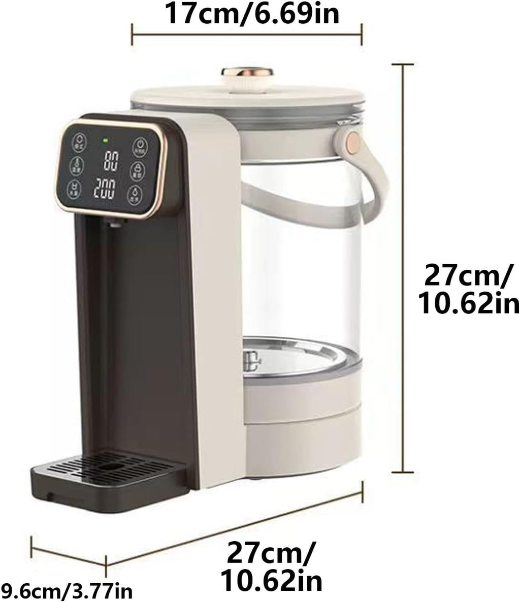 Instant Water Warmer Hot Water Dispenser Hot Water Machine Detachable Glass Tank Easy Cleaning Touch Screen Safety Lock for Home Baby Office